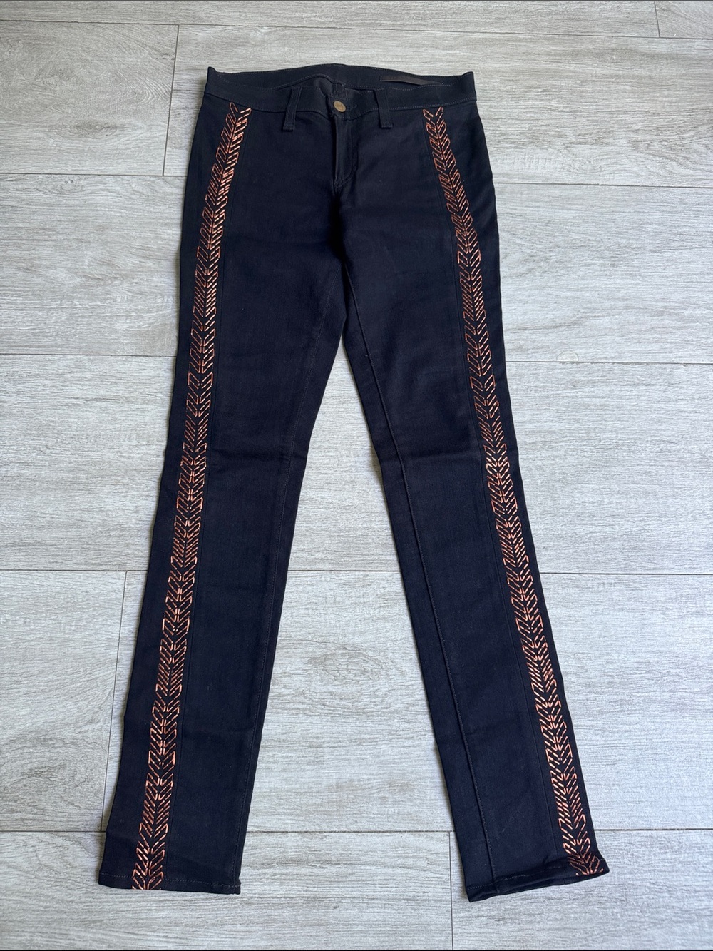 Rag & Bone Bengal Midnight Jeans Copper Side Stitching size 26